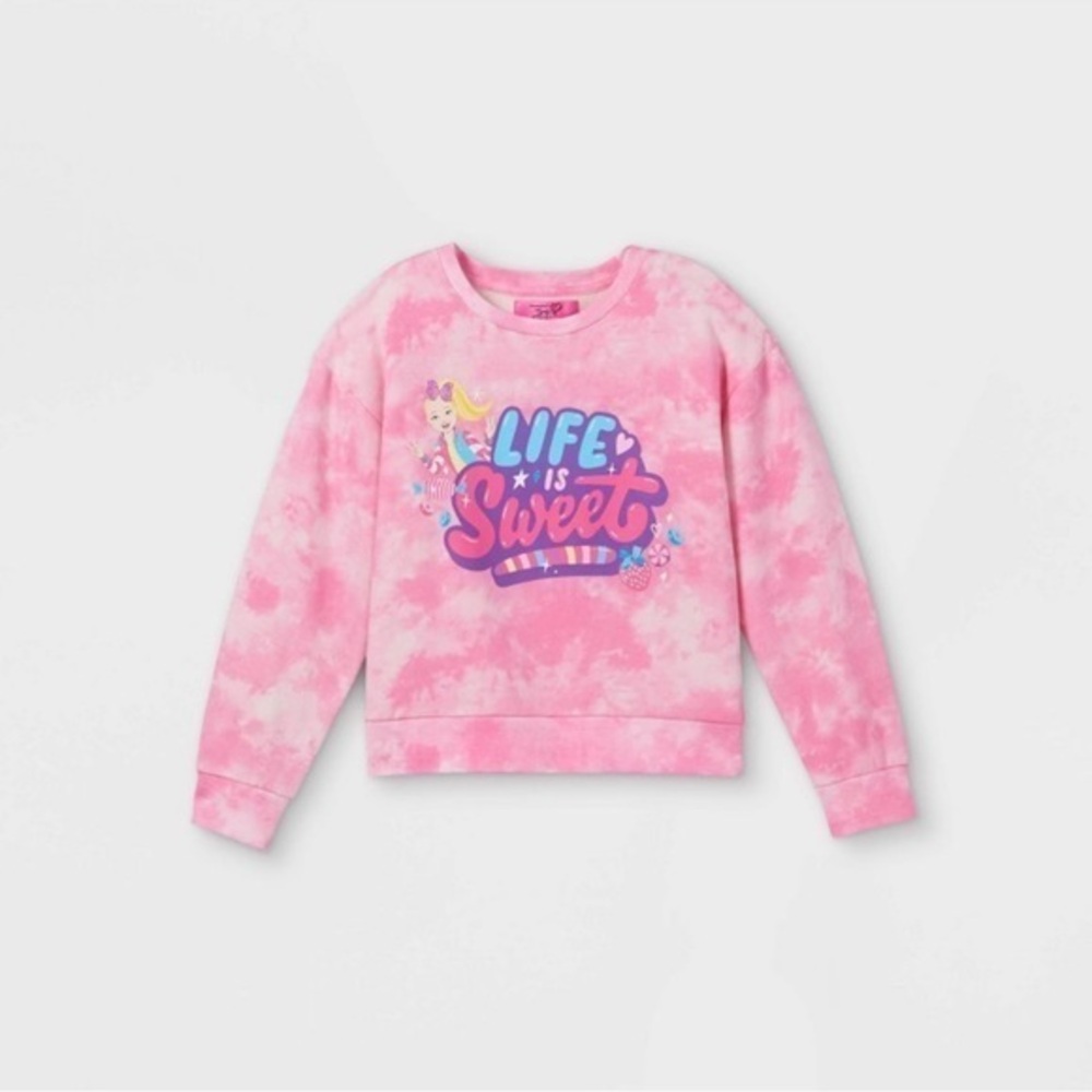 Girls jo jo siwa pink pull over shirt large